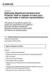 Nationally significant infrastructure projects: how to register to have your say and make a relevant representation