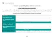 Guidance for submitting representations or comments. Video submission proforma