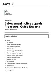 Enforcement notice appeals: procedural guide England