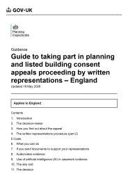 Guide to taking part in planning and listed building consent appeals proceeding by written representations - England