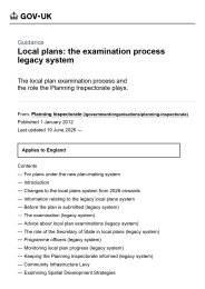 Local plans: the examination process legacy system