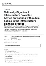 Nationally significant infrastructure projects: advice on working with public bodies in the infrastructure planning process