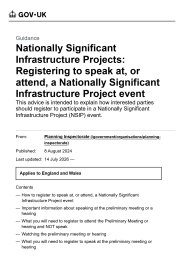 Nationally significant infrastructure projects: registering to speak at, or attend, a Nationally Significant Infrastructure Project event