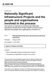 Nationally significant infrastructure projects and the people and organisations involved in the process