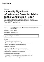 Nationally significant infrastructure projects: advice on the consultation report