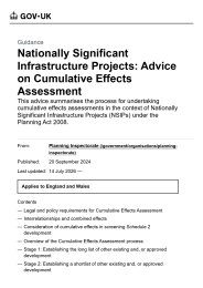 Nationally significant infrastructure projects: advice on cumulative effects assessment