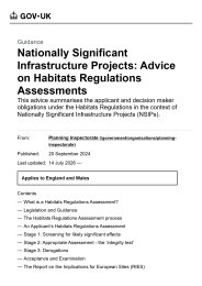 Nationally significant infrastructure projects: advice on habitats regulations assessments