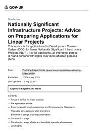 Nationally significant infrastructure projects: advice on preparing applications for linear projects