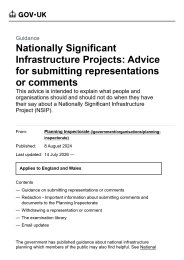 Nationally significant infrastructure projects: advice for submitting representations or comments
