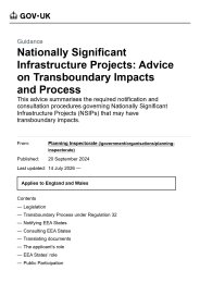 Nationally significant infrastructure projects: advice on transboundary impacts and process
