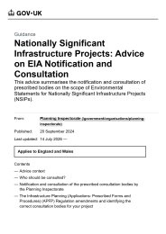 Nationally significant infrastructure projects: advice on EIA notification and consultation