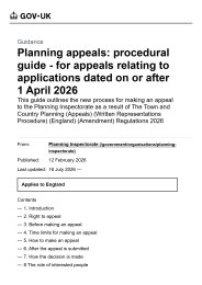 Planning appeals: procedural guide - for appeals relating to applications dated on or after 1 April 2026