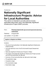 Nationally significant infrastructure projects: advice for local authorities