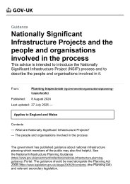 Nationally significant infrastructure projects and the people and organisations involved in the process