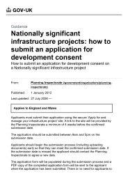 Nationally significant infrastructure projects: how to submit an application for development consent