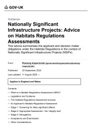 Nationally significant infrastructure projects: advice on habitats regulations assessments
