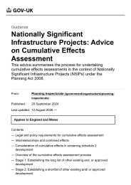 Nationally significant infrastructure projects: advice on cumulative effects assessment