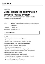 Local plans: the examination process legacy system