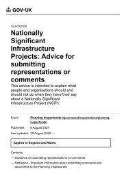 Nationally significant infrastructure projects: advice for submitting representations or comments