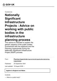 Nationally significant infrastructure projects: advice on working with public bodies in the infrastructure planning process