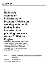 Nationally significant infrastructure projects - advice on working with public bodies in the infrastructure planning process. Annex E: Historic England