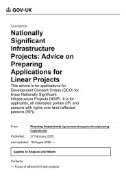 Nationally significant infrastructure projects: advice on preparing applications for linear projects