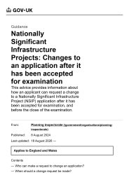 Nationally significant infrastructure projects: changes to an application after it has been accepted for examination