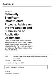 Nationally significant infrastructure projects: advice on the preparation and submission of application documents