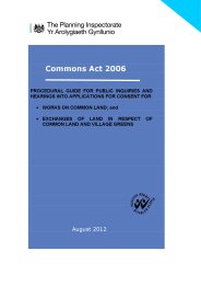 Procedural guide for public inquiries and hearings into applications for consent for works on common land; and exchanges of land in respect of common land and village greens