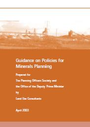 Guidance on policies for minerals planning