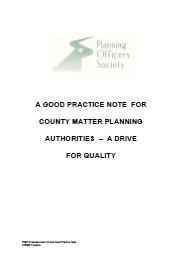 Good practice note for county matter planning authorities - a drive for quality