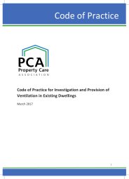 Code of practice for investigation and provision of ventilation in existing dwellings