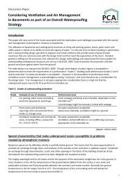 Discussion paper: considering ventilation and air management in basements as part of an overall waterproofing strategy