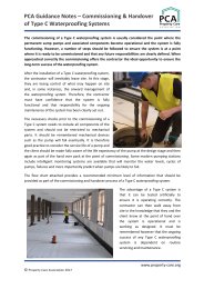 PCA guidance notes - commissioning and handover of Type C waterproofing systems