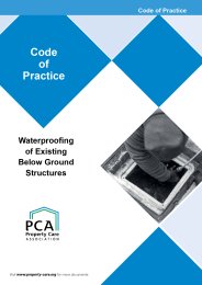 Code of practice: waterproofing of existing below ground structures