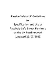 Passive Safety UK guidelines for specification and use of passively safe street furniture on the UK road network (Updated 25/07/2023)