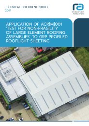 Application of ACR[M]001 Test for non-fragility of large element roofing assemblies to GRP profiled rooflight sheeting