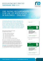 Fire rating requirements for use of rooflights in buildings - England