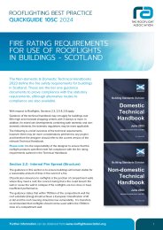 Fire rating requirements for use of rooflights in buildings - Scotland