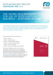 Fire rating requirements for use of rooflights in buildings - Northern Ireland