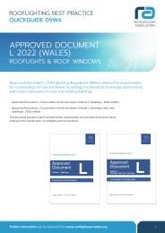 Approved document L 2022 (Wales). Rooflights and roof windows
