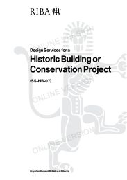 Design services for a historic building or conservation project (SS-HB-07) (2009 reprint with corrigenda)