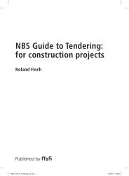 NBS guide to tendering: for construction projects