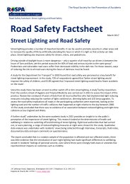 Road safety factsheet: street lighting and road safety (Awaiting copyright for latest edition)