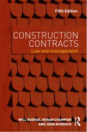 Construction contracts - law and management. 5th edition