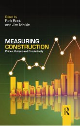 Measuring construction - prices, output and productivity