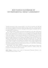 Routledge handbook of environmental impact assessment