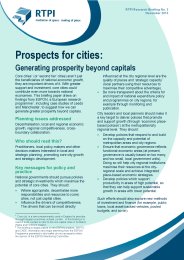 Prospects for cities: generating prosperity beyond capitals