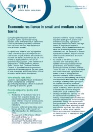 Economic resilience in small and medium sized towns