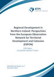 Regional development in Northern Ireland: perspectives from the European Observation Network for Territorial Development and Cohesion (ESPON)